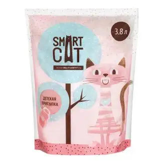 Smart Cat наполнитель для кошек силикагелевый с ароматом детской присыпки