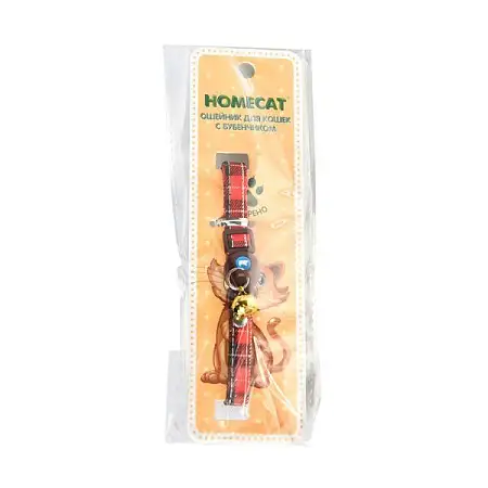 Купить homecat Клетка ошейник для кошек с бубенчиком красный