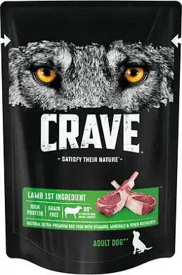 Crave полнорационный влажный корм для взрослых собак всех пород, с ягненком (пауч)