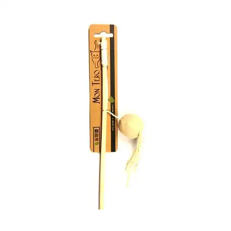 Купить Мон Теро игрушка ЭКО для кошки Дразнилка-удочка "Шарик" с кошач. мятой (бежевая)